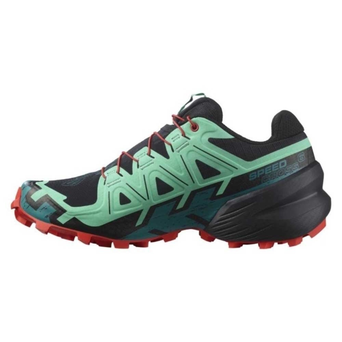 SALOMON-SPEEDCROSS-6-LADIES-532-77-2 LDS SALOMN RUNNER SPEEDCROSS 6 BLACK GREEN - Image 1